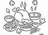 Thanksgiving Coloring Dinner Feast Pages Turkey Drawing Plate Food Color Printable Kindergarten License Religious Drawings Childrens Getcolorings Colorin Getdrawings Template sketch template