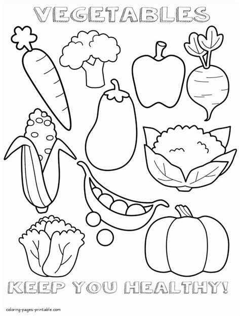 vegetables healthy food coloring pages vegetable coloring pages fruit