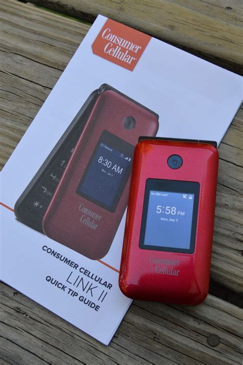 Used Consumer Cellular Link Ii 8gb Red Flip Phone With Extra Battery