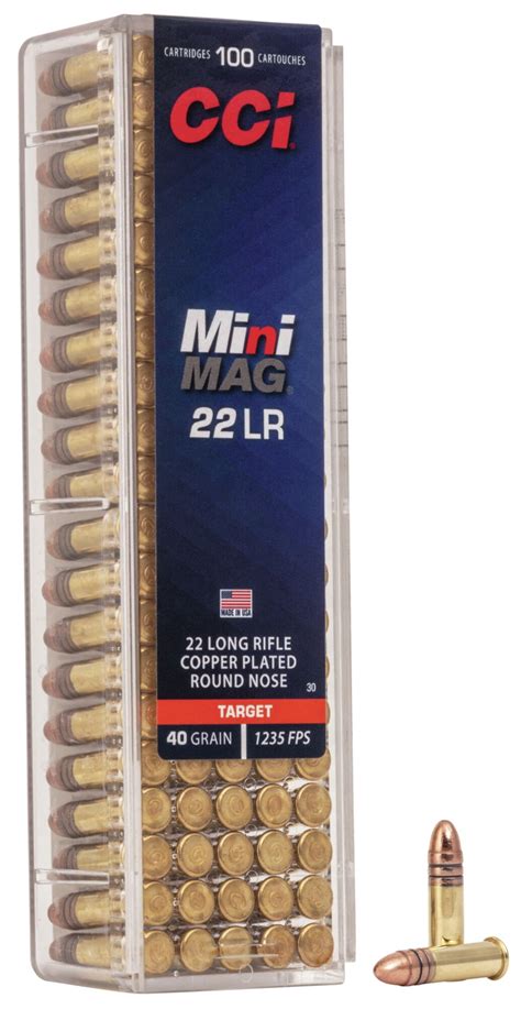 cci ammunition mini mag  long rifle  grain jacketed soft point rimfire ammunition