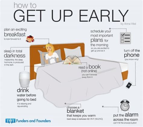how to get up early daily infographic