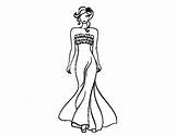 Dress Wedding Coloring Para Colorear Elegant Elegante Vestido Dibujo Ladies Boda Fashion Drawing Book sketch template