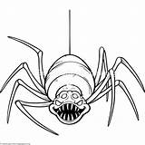 Coloringpages Getdrawings Halloween Spiders Zszywka Getcoloringpages sketch template