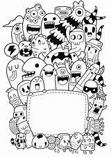 Monstruos Doodles Vexx Mudah Freepik Garabateados Cosas Garabatos sketch template