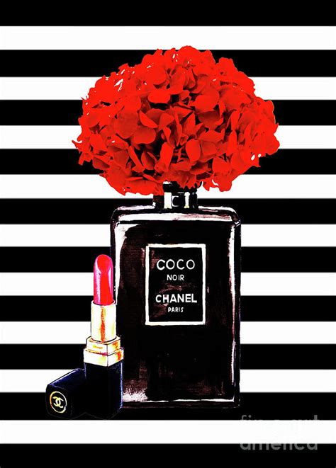 chanel poster chanel print chanel perfume print chanel  red