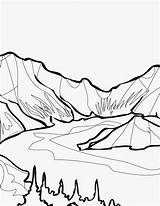 Coloring Pages Mountain Glacier Lake Drawing National Park Clipart Valley Kids Yosemite Crater Printable Clip Colouring 5th Grade Color Landforms sketch template