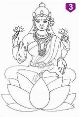 Goddess Coloring Lakshmi Drawing Pages Drawings Kids Search Again Bar Case Looking Don Print Use Find Top sketch template
