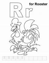 Rooster Coloring Pages Practice Letter Handwriting Kids Comments sketch template