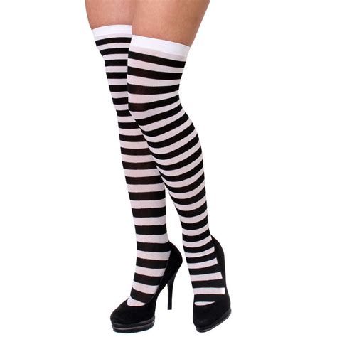 Black And White Striped Stockings I Love Fancy Dress