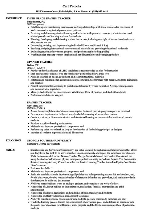 resume examples  spanish resume examples manager resume teacher