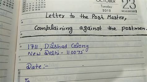 letter   postmaster complaining   postman  english
