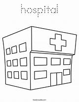 Hospital Coloring Pages Ambulance House Outline Kids Doctor Print Apartment Tracing Twistynoodle School Built California Usa Noodle Twisty City Choose sketch template