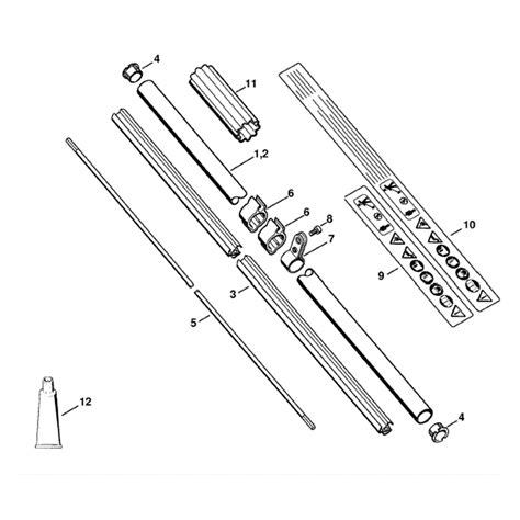 stihl fs  brushcutter fs parts diagram drive tube assembly