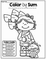 Color Valentine Addition Coloring Kindergarten Number Worksheets Sum Simple Math Valentines February Numbers Kids Pages Activities Prep Packet Teaching Visit sketch template