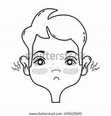 Earache Infection Illness Otitis Man Stock Line Shutterstock Vectors Royalty Ear sketch template