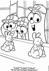 Coloring Veggie Tales Pages Ducky George King Popular sketch template