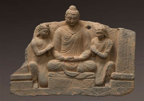 relief of buddha with attendants on famarte