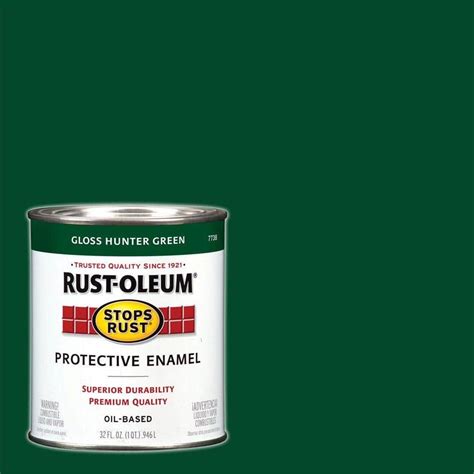 rust oleum stops rust  qt protective enamel gloss hunter green interiorexterior paint  pack