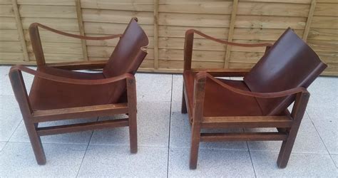 paire de fauteuils safari kaare klint luckyfind chaise vintage fauteuil fauteuil bois