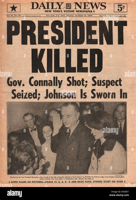 1963 New York Daily News Front Page Reporting The Assassination Of