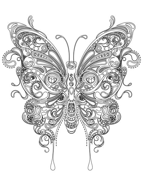 printable butterfly coloring pages adults printable templates