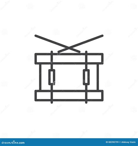 snare drum  icon outline vector sign linear style pictogram