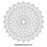 Mandala Geometric Lotus Vector Pattern Freepatternsarea Flower Printable Drawing Coloring Patterns Designs Geometry Pages Stencil Circle Step sketch template