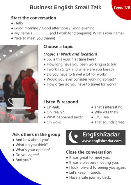 business english small talk phrases englishradar