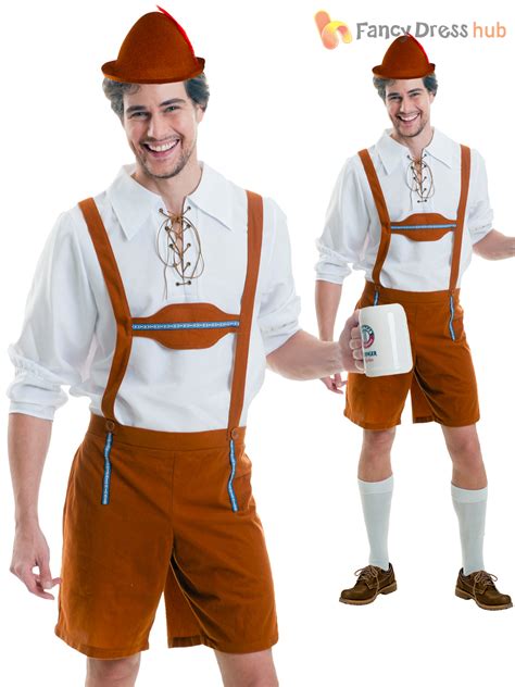 mens oktoberfest bavarian costumes german lederhosen fancy dress outfit