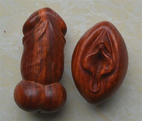 Red Wood Carving Carved Penis Vagina Sex Life Origin