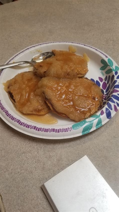 My Girlfriend Enjoys Pancakes With Peanut Butter Applesauce And Maple