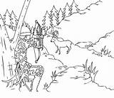 Coloring Pages Hunter Hunting Template Elk sketch template