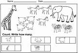 Nursery Animals Kindergarten Bestcoloringpagesforkids Math Exercises sketch template