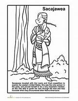 Sacagawea American Coloring Heritage Girls Pages History Sacajawea Printable Sheet Lewis Clark Worksheet Worksheets Studies Social Education Kids Native Women sketch template