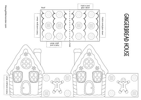 paper gingerbread house template included messy  monster