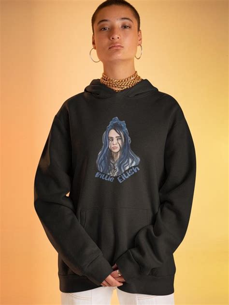 billie eilish gothic hoodie trui airbrush flames blohsh fan art merchandise bolcom