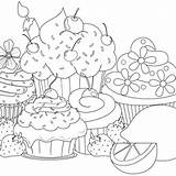 Coloring Pages Cute Food Cupcakes Hard Cupcake Colouring Adult Kids Color Printable Sheets Therapy Print Cartoon Cake Fun Adults Popular sketch template