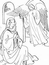 Mary Angel Coloring Appears Pages Christmas Story Colo sketch template