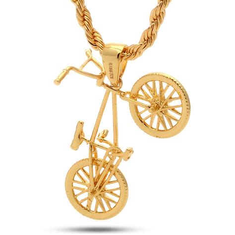 gold bmx bicycle necklace kingice bmx bicycle bmx bikes bike