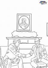 Coloring Donald Trump Obama Barack sketch template