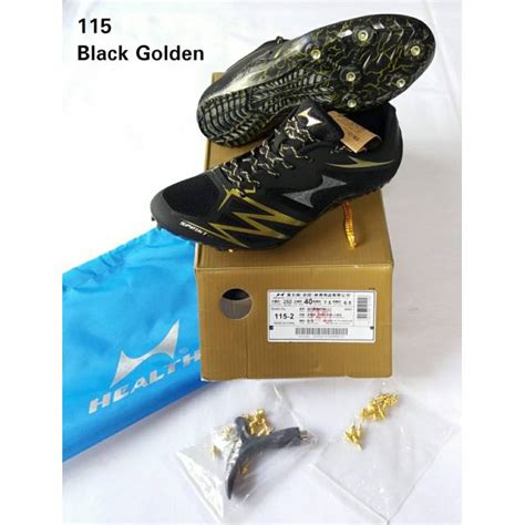 Sepatu Spike Sprint Lari Paku Atletik Health 115 Black Gold