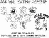 Allergy Food Colouring Pages Coloring Kids Allergies Aware Treat Project Grade Awareness Activities Au Pumpkin School Crafts Teal Halloween Meals sketch template