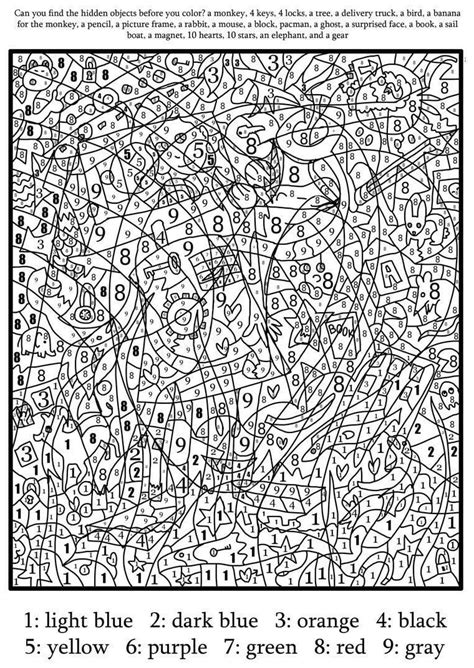 color  number  adult coloring page  printable coloring