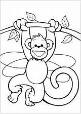 Coloring Monkeys Children Kids Pages Funny Printable sketch template