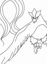 Articuno Coloring Pages Pokemon Colouring Getcolorings Printable Getdrawings Tailed Long sketch template