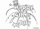 Coloring July Pages Happy 4th Fourth Four Sheets Getcolorings Getdrawings sketch template