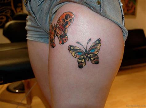 pretty butterfly tattoos  thigh