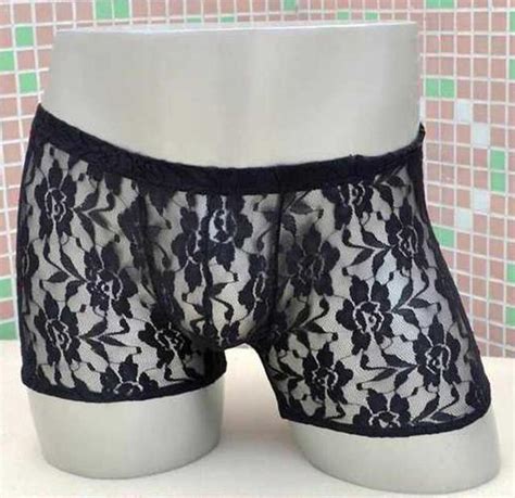 Lace Flower Male Underwear Sex Mens Sexy Erotic Underwear Male Boxers
