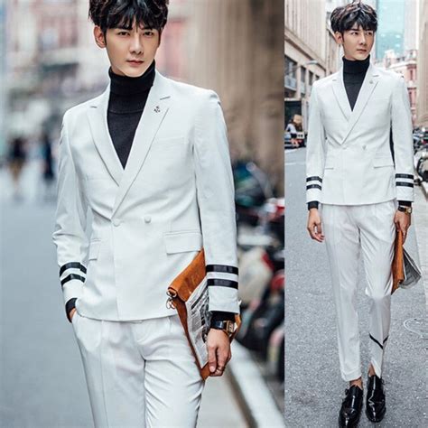 Tpsaade Men S Summer Korean Fashion Costumized Size Color White Ivory
