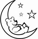 Bear Teddy Moon Coloring Sleep Sleeping Drawing Kids Sheet Sky Getdrawings Clipartmag Coloringsky sketch template